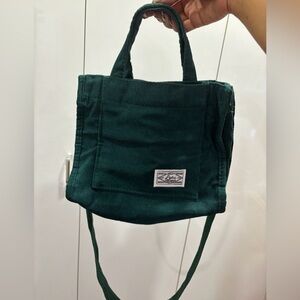 Suede Forest Green Mini Tote Bag
